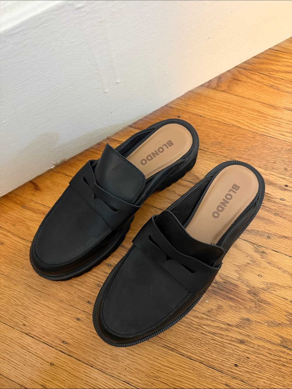 Blondo Black Slip-On Penny Loafer Mule